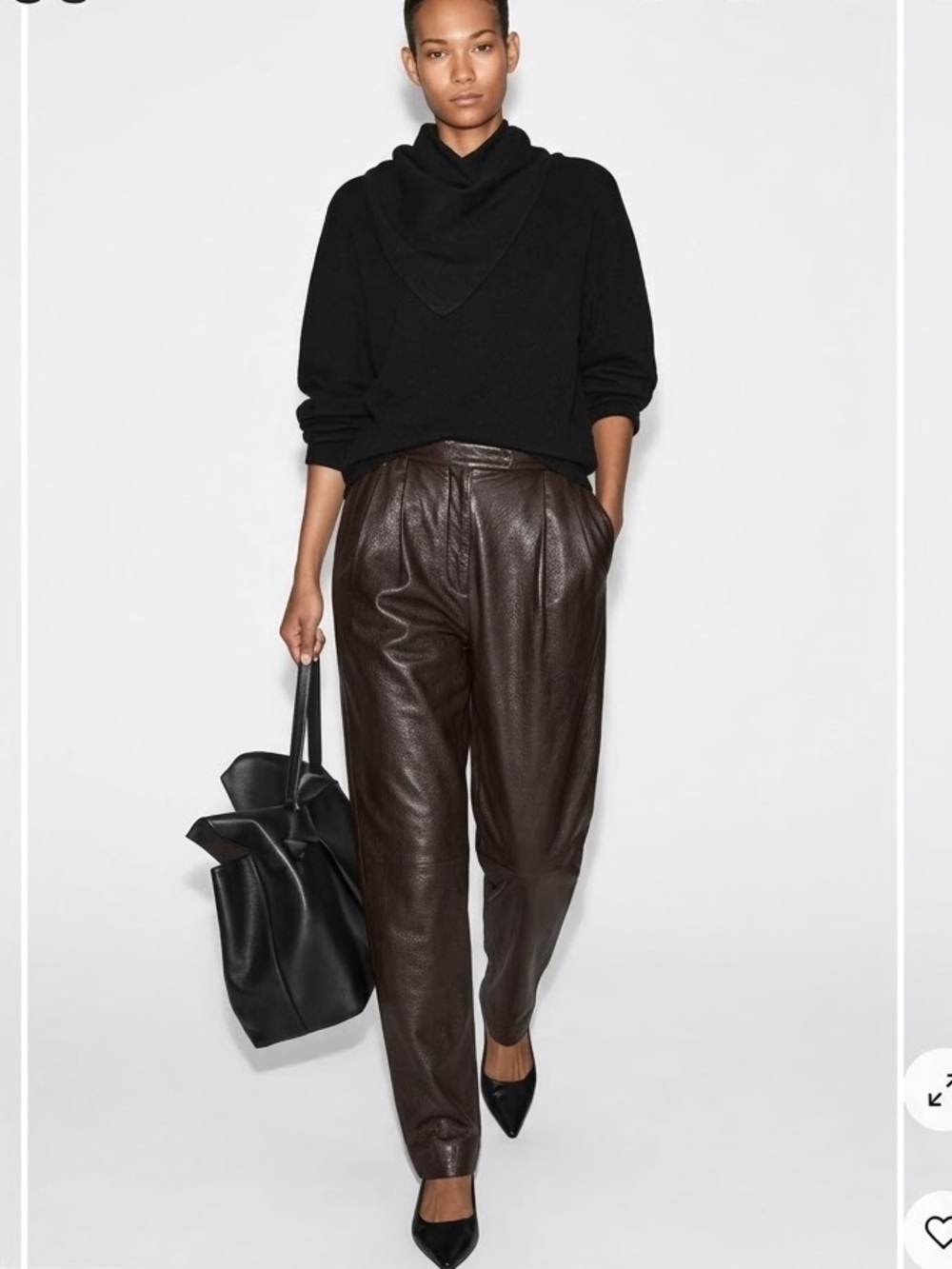 Vintage Pursuits High-Waisted Dark Brown Leather Pants